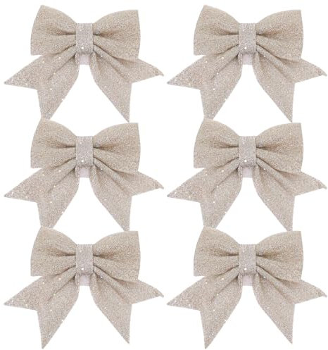 6Pcs di Natale Fiocco di Natale Decorazioni di Natale Piccolo Natale Arco Albero di Natale Fiocchi Decorativi Ornamenti per Albero di Natale Casa Partito Decor ()