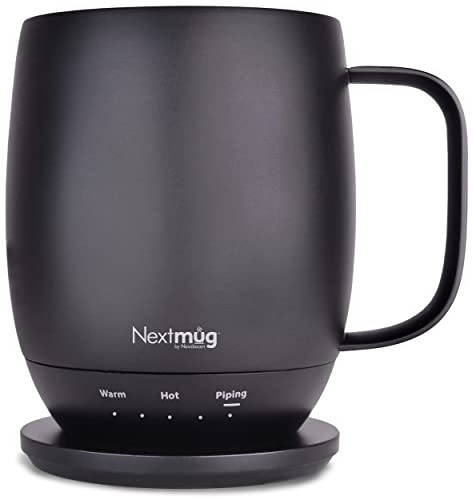 Nextmug - Temperature-Controlled, Self-Heating Coffee Mug (Black - 14 oz.)