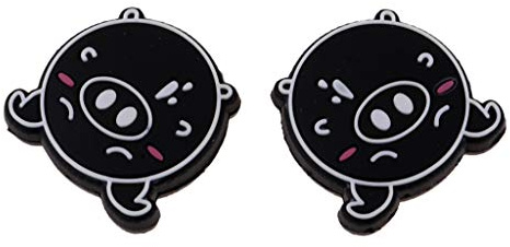Leeadwaey 2 piezas de raqueta de tenis amortiguador de vibraciones amortiguadores de cerdo negro