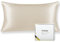 Texbee Seidenkissenbezug 40x80cm für Haar und Haut 1PC Beide Seiten Natürliche Kissenbezug Seide mit verstecktem Reißverschluss Weiche Atmungsaktive Glatte Standardgröße-Beige
