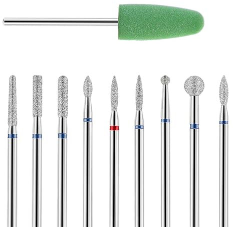YuxianLB Set Di 10 Frese Per Unghie In Gel Per La Rimozione Professionale In Lega Di Tungsteno Per Manicure Per La Cura Delle Unghie