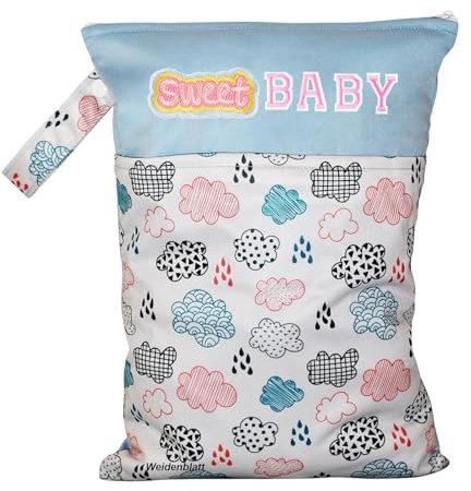 dancepandas Wet Bag Bolsa Impermeable de Tela Bolsa Pañales Impermeable para Bebe - Neceser Viaje, Playa, Piscina, Deporte - Bolsa pañales de Tela para Bebe