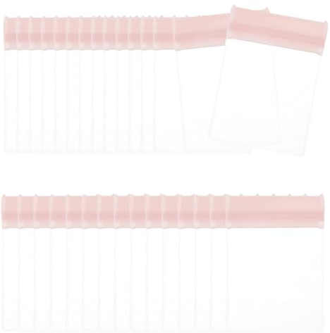 PATIKIL Sac à Bijoux Anti-Tarnish, 30 Sacs de Rangement pour Bijoux en EVA avec Fermeture Éclair Anti-Oxydation pour Emballer Bijoux, Bagues, Colliers, 3,94 x 2,76 Pouces, Rose