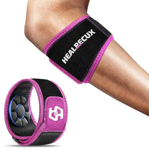 Healrecux Ellenbogenbandage Männer Damen, Einstellbare Tennisarm und Golferarm Bandage für Sehnenentzündung, Unterarm Schmerzen, Kompression Armbandage Ellbogen Manschette