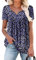 CHICZONE Womens Short Sleeve V Neck Tops Pleated Buttons Up Blouse Womens Henley T-Shirts