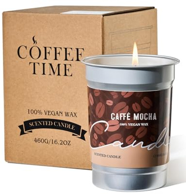 M&SENSE Mocha Coffee Scented Soy Candles 16.2oz Coffee Lover Gifts