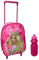 CARTOON Set Kindergartenrucksack Trolley und passende Barbie Trinkflasche Schule Tasche mit ausziehbarem Griff wiederverwendbare Kunststoffflasche 350 ml, fuchsia, 28, Casual