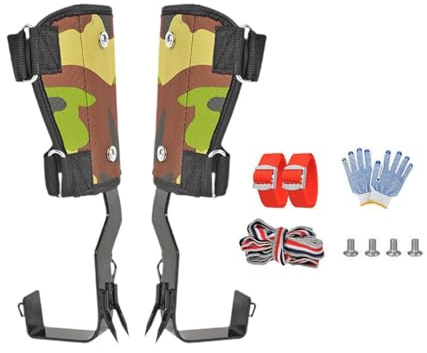 Xgdsnly Pointes d'escalade d'arbre Crampons D'Arboriste Griffes D'Élagage Outil de Grimpe en Acier Robuste avec Sangles Réglables Adapté pour L'Élagage et La