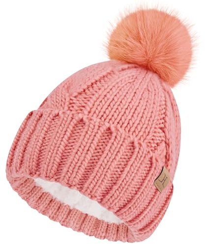 Bequemer Laden Bonnet Femme Hiver Chaud avec Doublé Polaire Tricot Cadeau