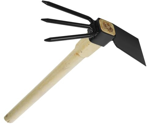 Toddmomy de Jardinería de Metal con Mango de Madera Herramienta Multifuncional para y Desmalezar para Huertos y