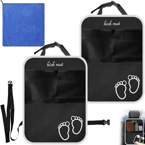 Irenwarl 2 protezioni per lo schienale dell'auto, per bambini, impermeabili, facili da pulire, con custodia da 45 x 60 cm e panno per la pulizia