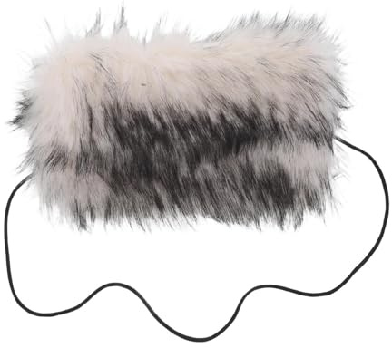 Healeved Manguito Calentador de Brazos de Piel Sintética Blanca y Negra Almohada de Manos Afelpada Gruesa para Invierno Manguito Peludo para Mujer Calentador Portátil Adecuado para Uso