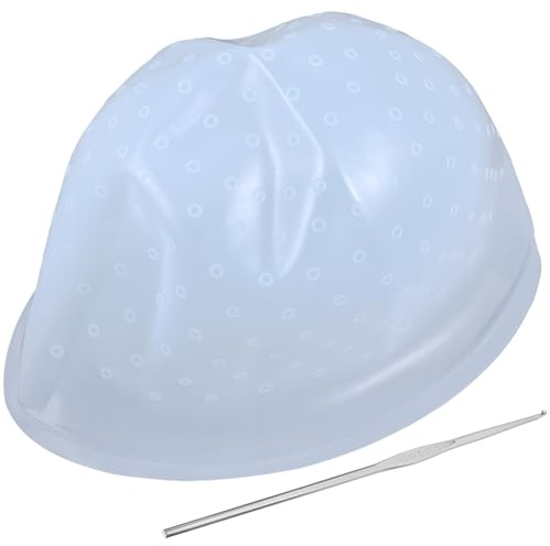 Gogogmee Cuffia per Chioma in Silicone con Ganci per Tintura e Meches, Riutilizzabile, Comoda da Indossare e Lavabile, per Uso Professionale in Salone a Casa Colore Casuale