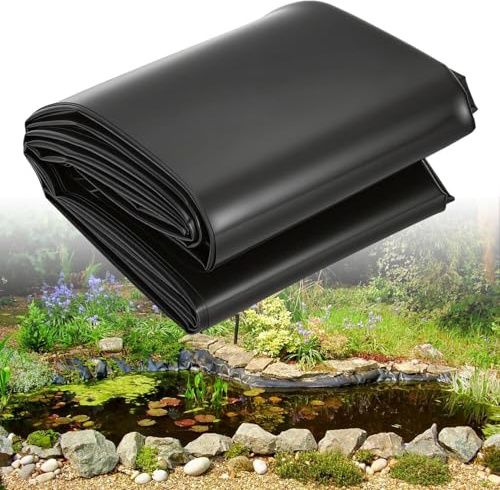 Vkechh Lámina para estanque de 3 x 4 m, color negro, 0,5 mm de HDPE, calidad premium con alta resistencia a la tracción para estanques de peces, estanques de natación y proyectos de jardín exigentes