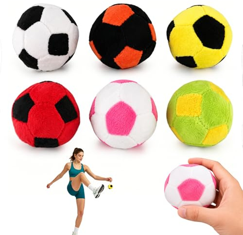 Yaxtrivo 6PCS Hand-Made Knitted Footbag Sack, Juggling Balls | with Multicolored Geometric Pattern，Crochet Kick Bag, Colorful Hacky Footbags Knitted for Outdoor Game & Party Fun