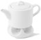 Holst Porzellan AU 640 SET 2 Mondial Porzellan Portionskanne/Teekanne/Kaffeekanne 0,55 l mit Stövchen 2-tlg
