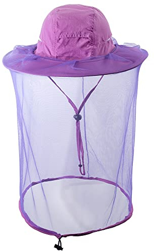 HunterBee Bee Keeper Beekeeping Veil Hat face Covering Costume Fly Hornet Insect Bug Mosquito mesh Cap Purple