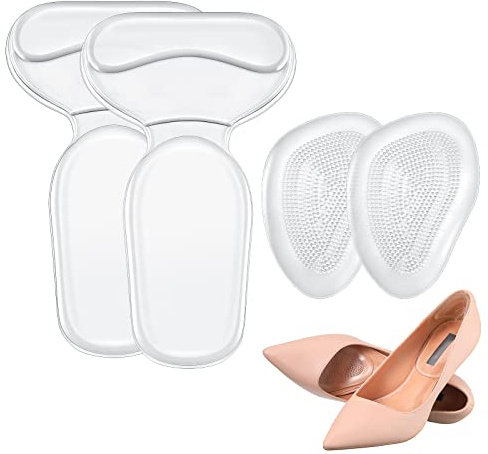 4 Pieces Heel Grips High Heel Cushion Silicone Shoe Pads for Women Gel Shoe Inserts Liners Pads for Too Big Shoes Foot Insoles for Women to Prevent High Heels Slip