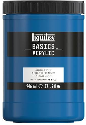 LIQUITEX Basics Acrylic Paint, Cerulean Blue Hue, 946 ml Pot