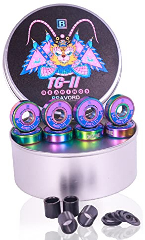 BRAVORD TG11 Skateboard Bearings, Highly-Precise Bearings for Skateboards,Cruisers,Longboards, Pack of 8
