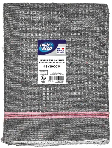 LOGIS BLEU - Serpillère gauffrée écrue - Serpillière pour sols 45x 100 cm - Lot de 1