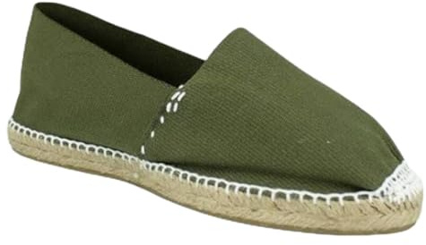 Desconocido Espadrillas classiche in tela con suola in juta, Kaki, 42 EU