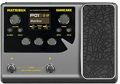 SONICAKE Gitarren Effektpedal Multi-Effekte Prozessor mit Expression Pedal 140 integrierte Effekte 198 Presets Gitarren Bass Amp Modeling Unterstützung IR OTG USB Audio Interface Matribox