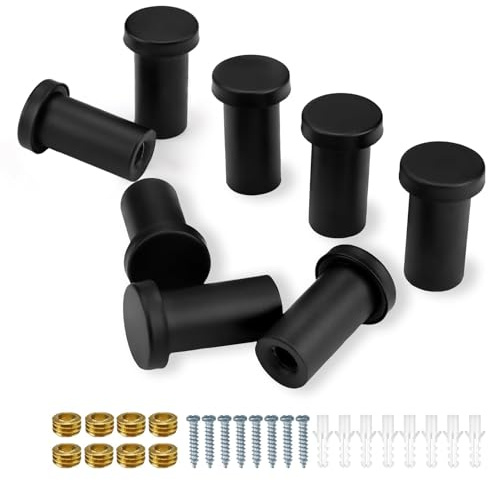 FINELYCR Percheros Pared Individuales, 8 Piezas Cilíndrico Colgadores Pared 36 mm, Percha Baño Acero Inoxidable, Capacidad de Carga Máxima 5 kg, Colgador Baño Adecuado para Baño, Cocina, Dormitorio