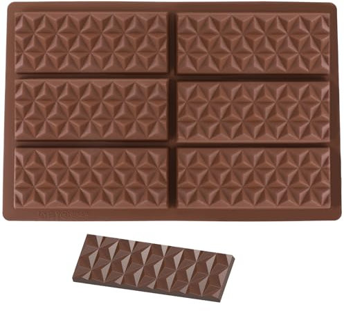 Qianyu 1 pz Break Apart Modelli di cioccolato Silicone Food Grade Antiaderente Candy Bar Stampi Grandi Forme di Silicone Rettangolo Modelli di Cottura per Fare Delizioso Cioccolato Wickless Wax Melts