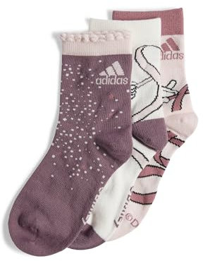 adidas Disney Minnie Mouse 3 Pairs per Pack Socks Calzini, SANPIN/SHAFIG/Owhite, M Bambine e Ragazze