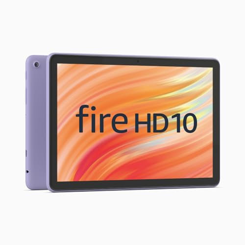 Amazon Fire HD 10 tablet (newest gen), built for relaxation, 10.1 vibrant Full HD screen, octa-core processor, 3 GB RAM, up to 13-h battery life, (2023 release), 64 GB, Lilac, without adverts