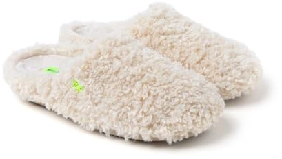 Hot Potatoes, Modelo EDMORE, Pantuflas de pelo rizado, Zapatillas de estar por casa de pelo efecto borreguito y brillo para Mujer. Planta acolchada de pelo y extraíble, suela caucho natural y flexible