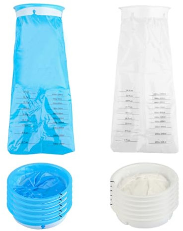 20 Pcs Vomit Bags Disposable Barf Bags,1000ml Blue/White High Density Emesis Bags with Snap,Perfect for Morning Sickness,Kids,Pregnant Woman，Airsick,Car Motion Sickness.