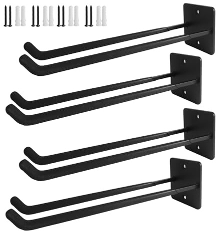 Storystore Garagenhaken, 4 Stück Länge 31.5cm Reifenhalter Wandhalterung, Schwerer Werkzeug Autoreifen Wandhalterung für Autoreifen, Fahrräder, Leiter, Gartengeräte, Platzsparend Belastung: 80 kg