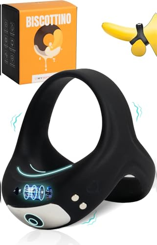 MySecretCase Anneau Penien - Anneau Homme Vibrant En Silicone Cockringe Homme 10 Modes de Vibration Jouet Intime Pour Couple Double Boucle Anneaux De Pénis Jouet Adulte IPX6