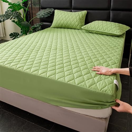 Coprimaterasso singolo, in cotone e poliestere, con tasca profonda, 25 cm, 90 x 200 cm, facile da pulire, morbido e traspirante, perfetto per chi soffre di allergie