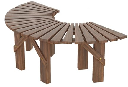 BZJPRFC Banc d'arbre Enveloppant, Banc De Jardin D'extérieur en Demi-Cercle/Cercle, Mobilier D'extérieur Décoratif, Élément De Jardin Romantique, Forme Extensible À L'infini(Semicircle)