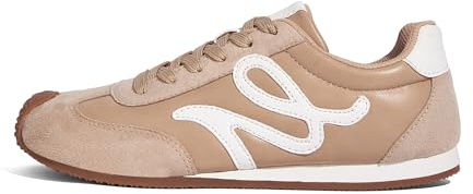 LUCKY STEP Retro tennis mode sneakers klassisk vardaglig tunn sula söt bekväm äkta läder tränare lättvikt trendiga promenadskor