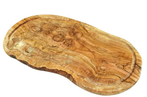D.O.M. - Tabla para trinchar (madera de olivo con surco para zumo de aprox. 45 cm (grabado hasta 25 letras)