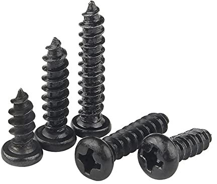 Tornillo de auto-toques de cabeza redonda grande de la cruz negra, M1.7m2m2.3m2.6, auto-ataque de cabeza redonda, tornillo de madera pequeño-M2.3 * 8 [300pcs]