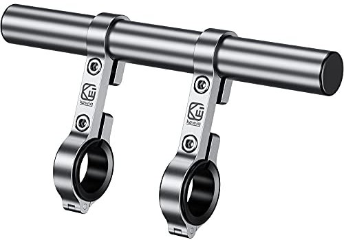 BRCOVAN Aluminiumlegierung Lenker Erweiterung für Fahrrad & Motorrad, Lenkerverlängerung mit Doppelter Klemmbasis für Lenker mit Einem Durchmesser von 0,8 Zoll, 1 Zoll, 1,26 Zoll (Silber)