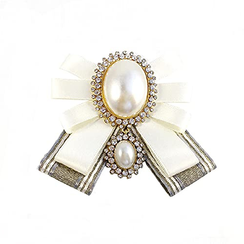 Elegtiskas Adjustable Pre-tied Bow Tie Ribbon Fabric Bowknot Necktie brooch Brooch Pin Collar for Women and Girls