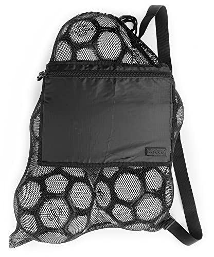 Fitdom Small Heavy Duty Mesh Sports Gear Bag with Adjustable Strap