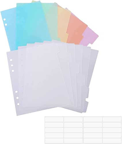 Lot de 11 intercalaires de format A5 pour classeur à 6 anneaux, avec bord renforcé et 20 onglets, intercalaires en papieronglets d'indexation cartes de matrice et classeur de rangement pour tampons