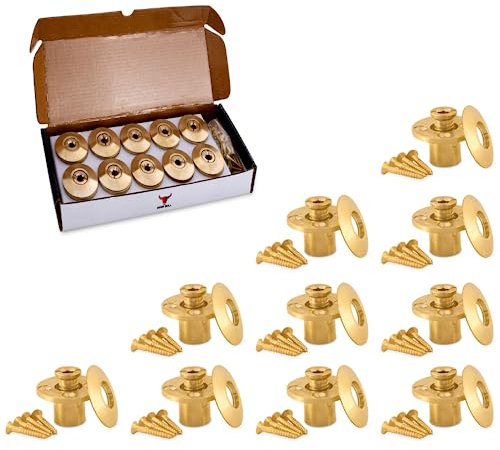 The Door Bull Brass Pool Cover Anchors 10 Pack, Universal Replacement for In-ground Swimming Pool Safety Covers and Mesh Covers