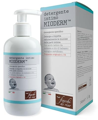 Fiocchi di Riso - Detergente Intimo MIODERM - 240ml - CAMBIO PANNOLINO - Deterge e rispetta le mucose delle parti intime prevenendo arrossamenti. Pack riciclato.