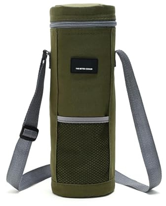 Flaskkylväska – vinväska, isolerad vinväska, dryckeshållare med handtag, vinväska – vinväska, förtjockad, vikbar campingväska för vandring, camping, arbetsmiddag och strandutflykter, Armégrön, se