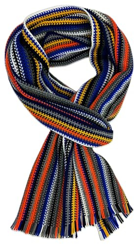 Rotfuchs Sciarpa da donna invernale da uomo, a righe, multicolore, 185 x 30 cm, Made in Germany, multicolore, 185 x 30 cm