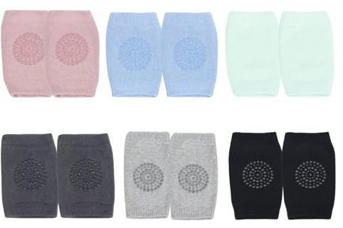 PandaEar Baby Krabbelknieschoner, 6 Paar rutschfeste Knieschoner für Säuglinge & Kleinkinder 6-24 Monate, weiche & atmungsaktive Baby Knieschoner