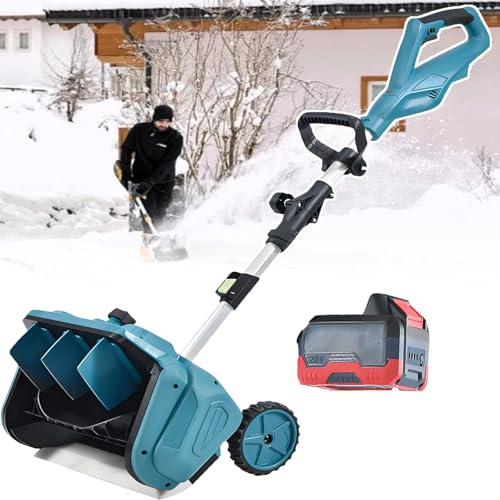 BOOZXCV Spazzaneve Senza spazzole da 1000w - Pala per Neve Senza Fili - profondità 20cm Spazzaneve Elettrico - Larghezza 40,7cm Soffiatore di Neve - Spazzaneve elettrici Professionali (1battery)